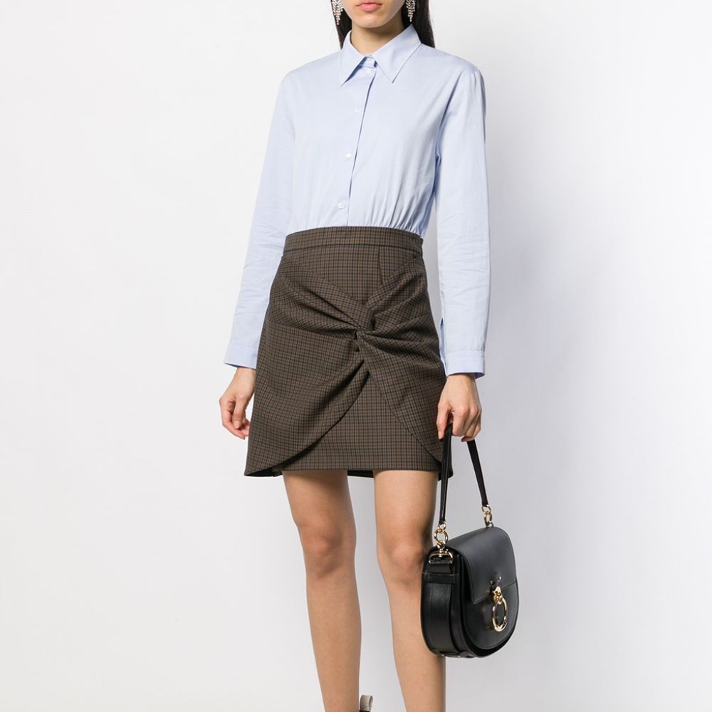 Sandro Paris Check-Panelled Dress